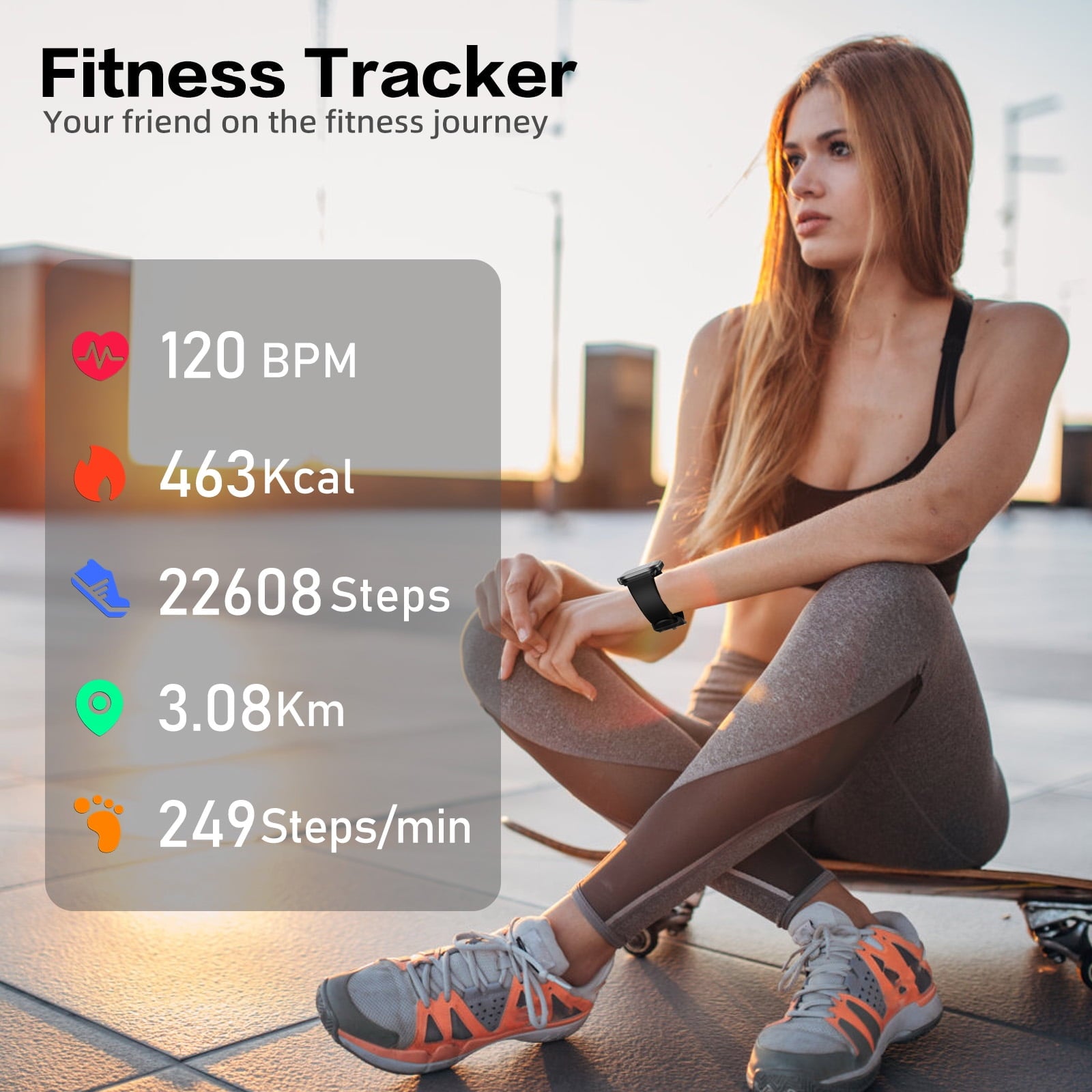 1.96" Smart Watch | Bluetooth Call, Fitness Tracker, 120+ Sports Modes, IP68 Waterproof, Ultra-Thin Design Compatible with Android & iPhone