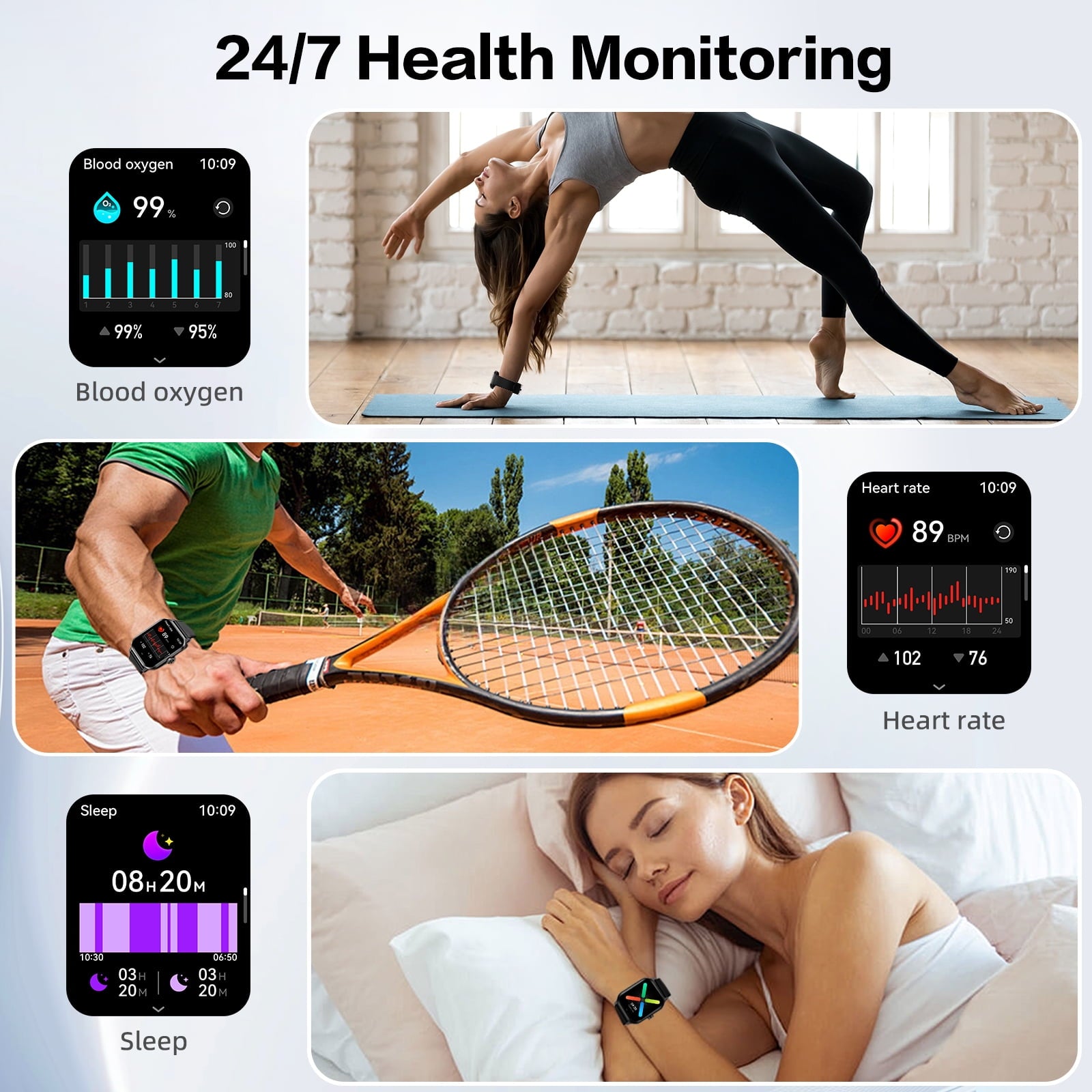 1.96" Smart Watch | Bluetooth Call, Fitness Tracker, 120+ Sports Modes, IP68 Waterproof, Ultra-Thin Design Compatible with Android & iPhone